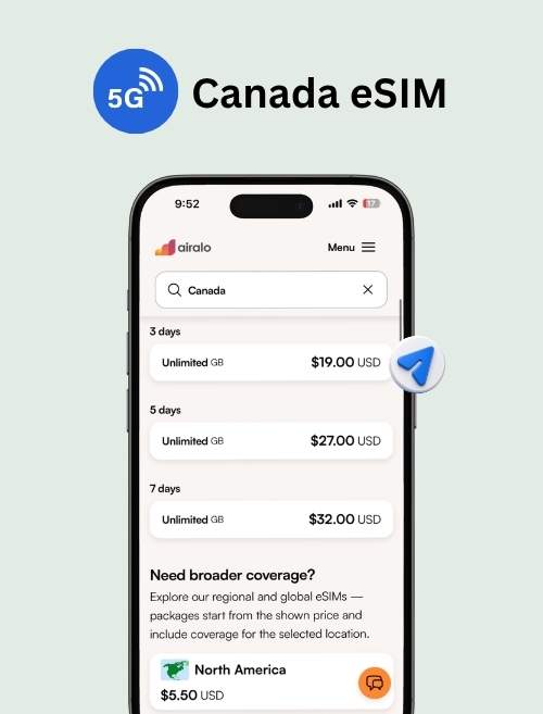 Airalo Canada eSIM unlimited data plans and pricing
